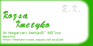 rozsa kmetyko business card